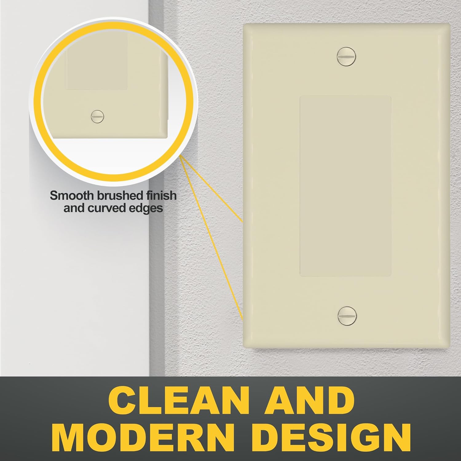 Faith 1-Gang 3.5 x 5.25 in. Jumbo Decorator Wall Plate Ivory DWP1J-IV-01, Jumbo,Oversized Outlet Cover Wall Plate or Light Switch Cover Plate for Home Improvement, Wall Plate for Rocker Switch