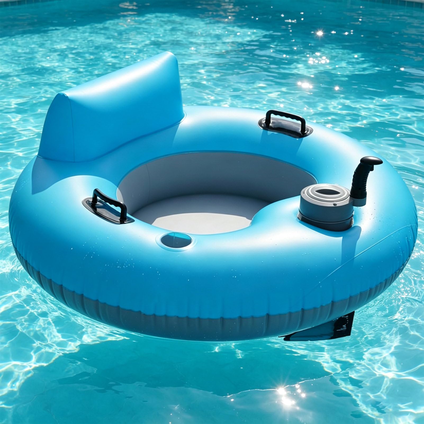 Pvxa Motorized Pool Float for Adults, 50w Electric Inflatable River Tube Float, Motorized Tubes Floating, for Lake Pool, Summer and Vacations