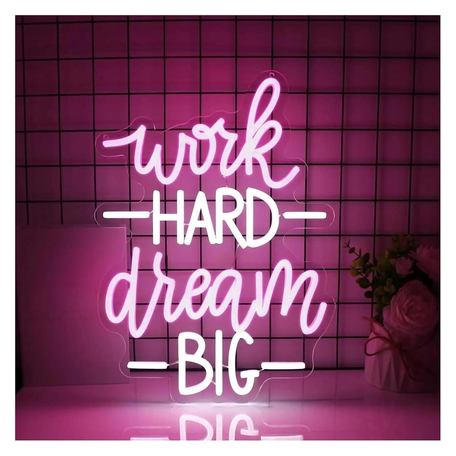 Lampe néon Work Hard Dream Big pour illuminer vos objectifs de vie
