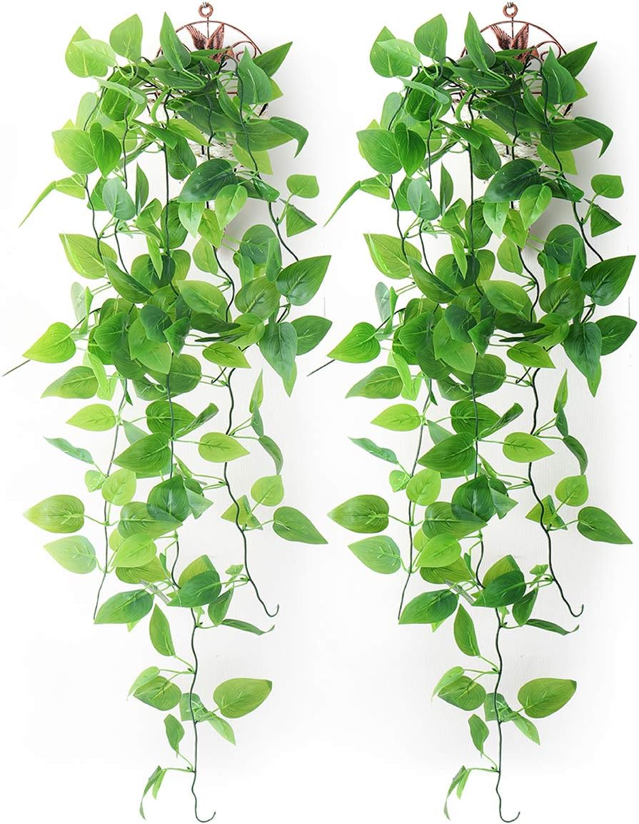 Eyand 2Pcs Artificial Hanging Plants Purple Artificial wall plants