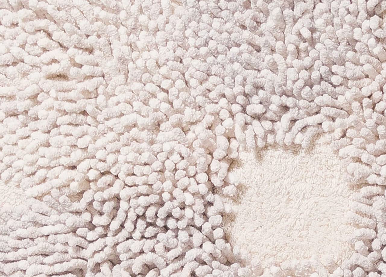 BIANCHERIAWEB Tappeto A Fiore Casa Bagno Cotone Spugna Morbida Antiscivolo Flower Avorio
