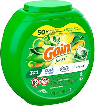 Gain Flings Laundry Detergent Pacs, Original Scent, 81 count