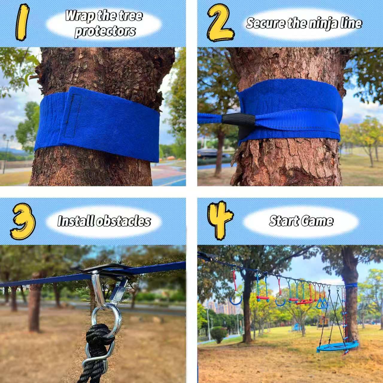 65 FT Ninja Warrior Obstacle Course Swing Set for Kids with 12 Obstacles,Outdoor Playset with Monkey Bars for Backyard