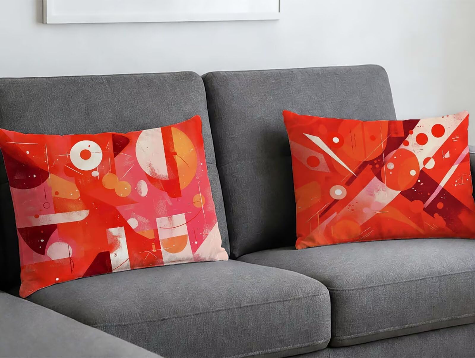 Housse de coussin rouge 50x70 cm lot de 2 en velours doux pour canapé