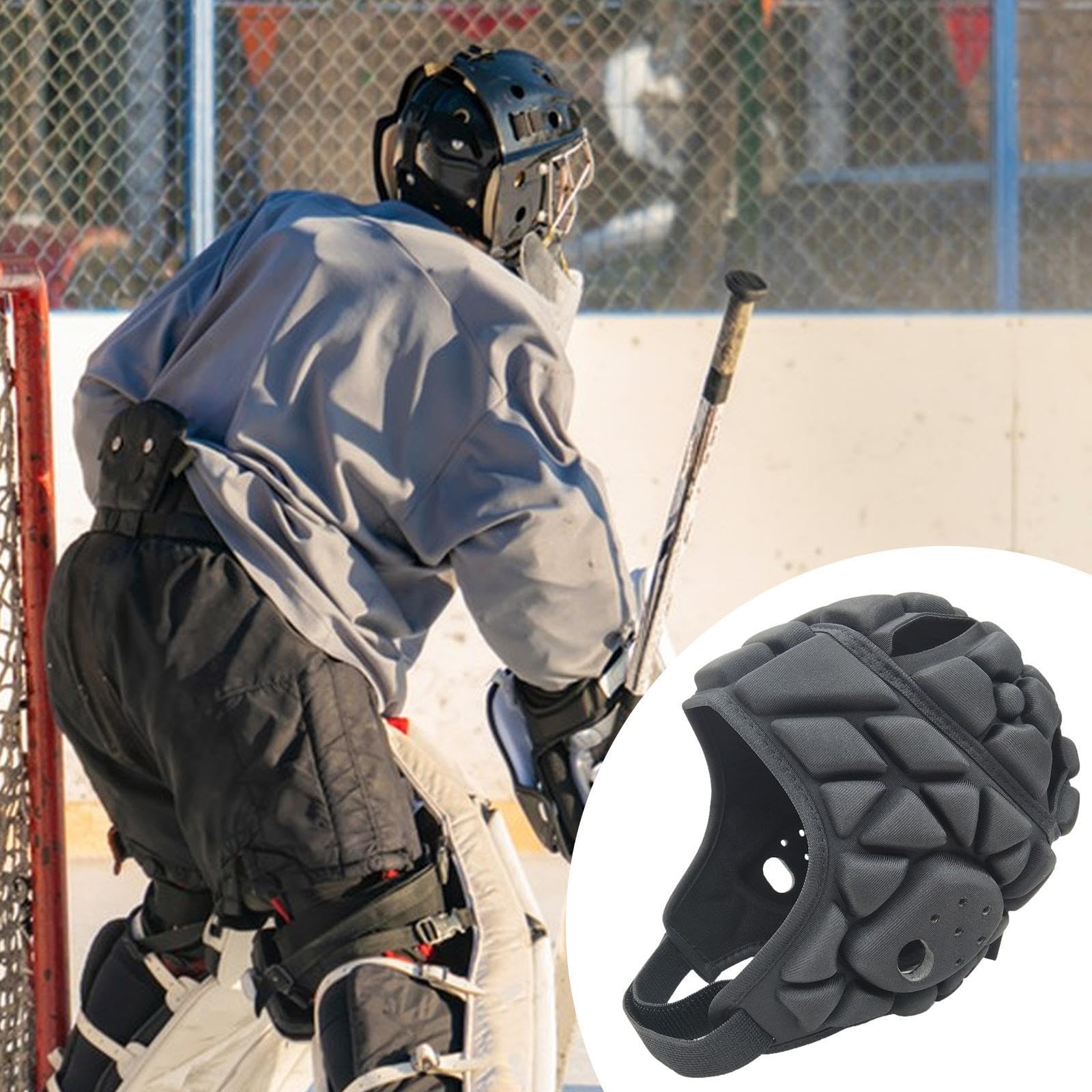 F Fityle Casco da rugby, copricapo da mischia, copricapo multifunzionale regolabile per sport di, pattinaggio a rotelle, adulti e giovani