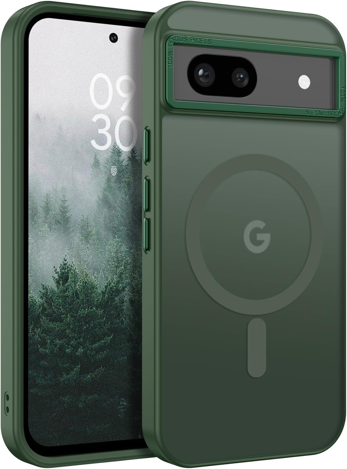 BENTOBEN for Google Pixel 8a Case, Google 8a Magnetic Case [Compatible with MagSafe] Translucent Matte Slim Shockproof Anti-Fingerprint Anti-Scratch Protective Cover for Google 8a 6.1’’Green