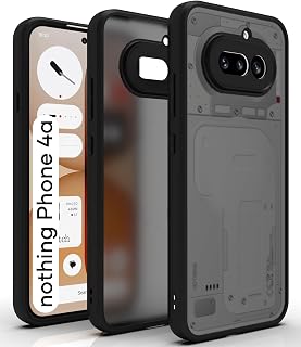 RIGGEAR Shockproof Sleek Hybrid Armor Back Cover Case for Nothing Phone 4a 5G (Smoke Black Matte PC + Black TPU Bumper) Price In India