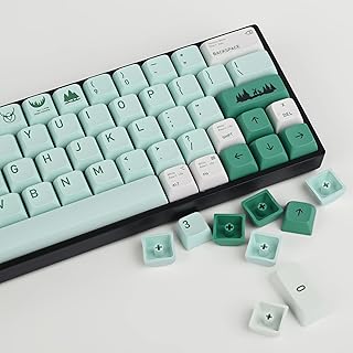 SOLIDEE 136 Keys PBT Keycaps, PBT Keycaps XDA Profile, A Compatible with Cherry MX Switch is a Mechanical Keyboard, Mechanical Gaming Keyboard (Forest)