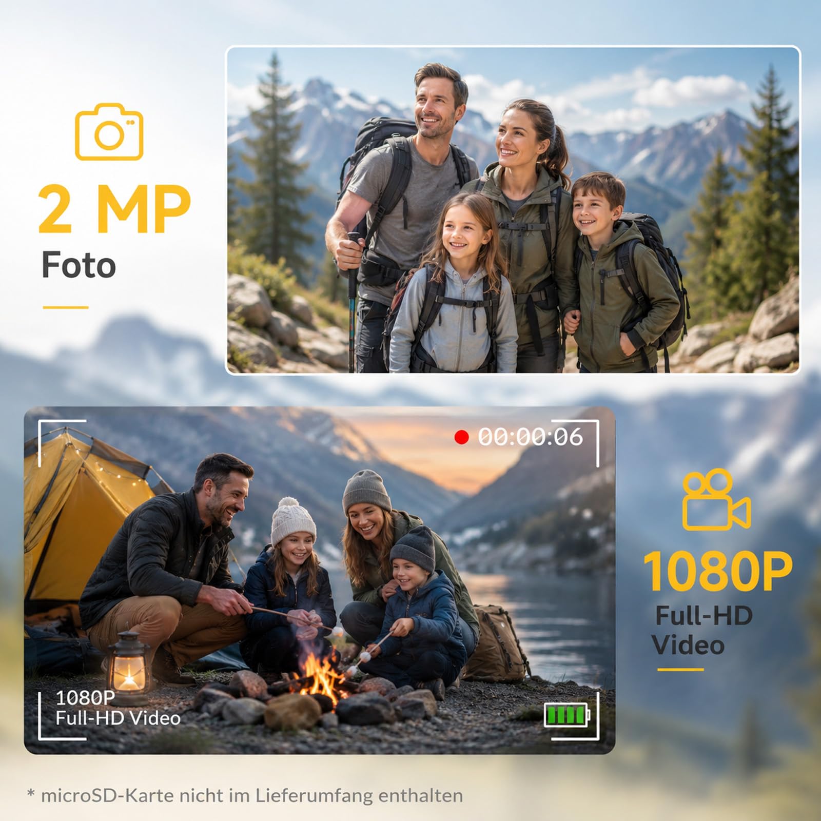 Mini Appareil Photo Rétro 1080P avec Flash et Fonction d'enregistrement