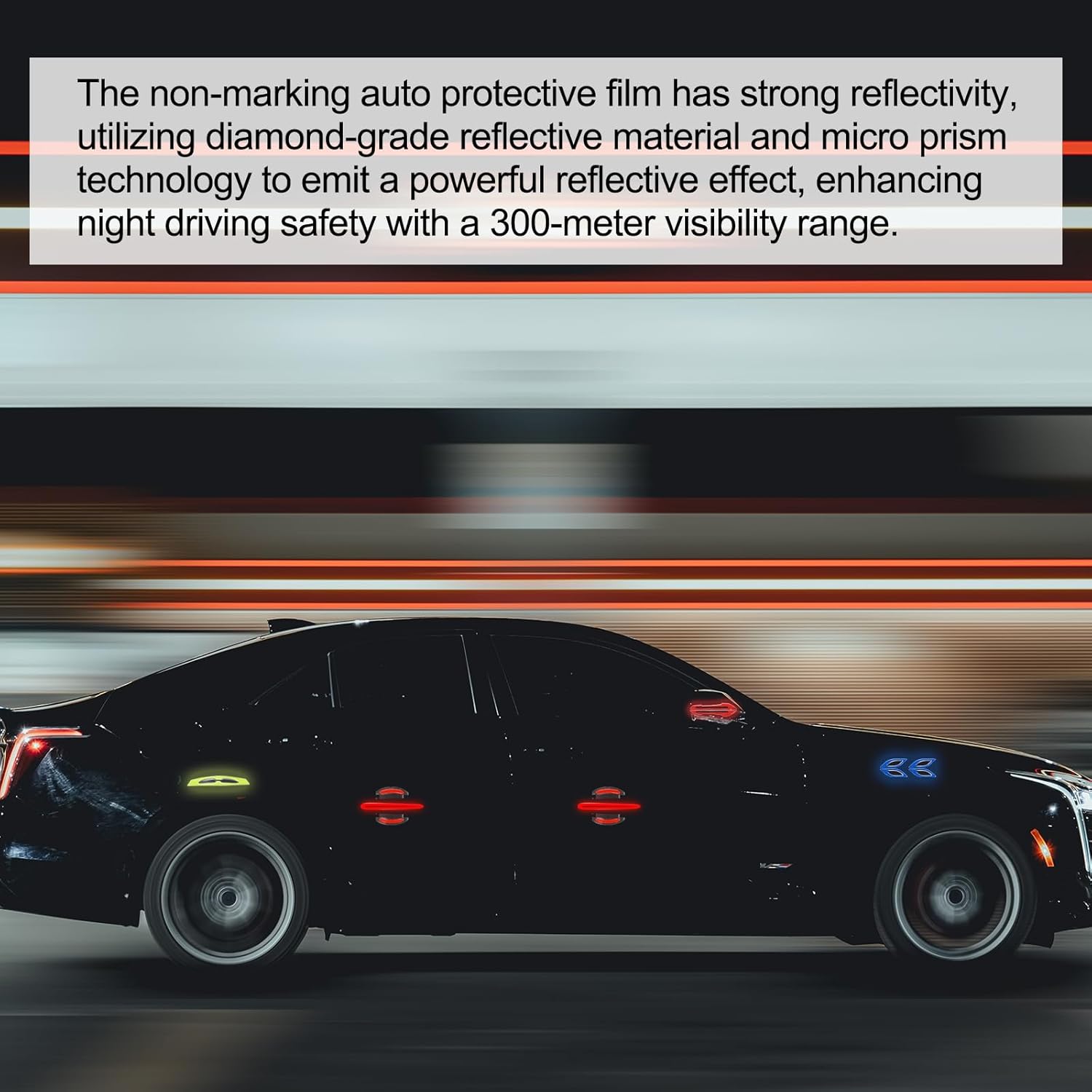 HARFINGTON 6pcs Protector Reflective Stickers for Air Flow Bumper Side Vent Anti-Scratch Car Stickers Non-Marking Auto Protective Film Universal Vehicle Decoration for All Auto, Blue - Image 7