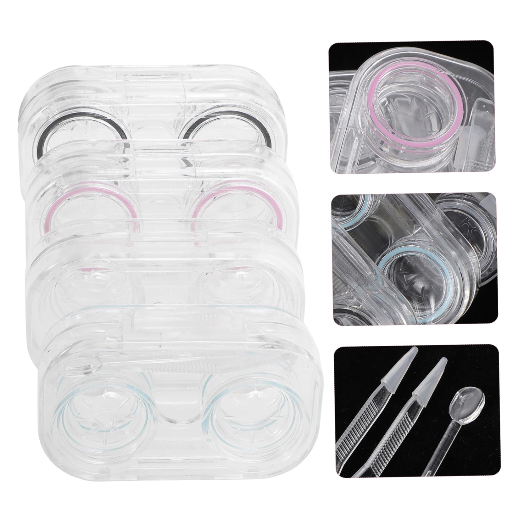 Healvian Confezione Da 16 Pezzi custodia per lenti a contatto astuccio tascabile astuccio per la pulizia del contatto oculare scatole portaoggetti storage box organizer per lenti cosmetiche