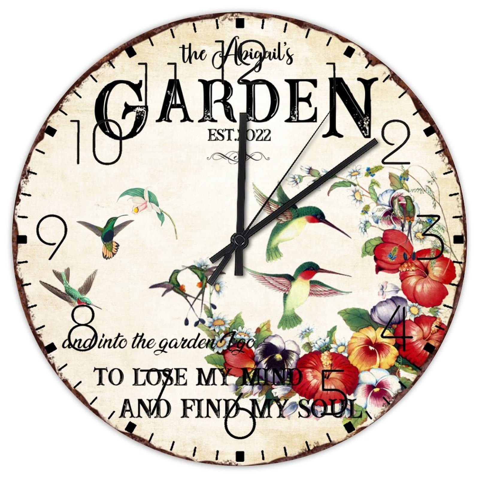 Horloge murale en bois 30cm silencieuse style farmhouse pour décoration de salon