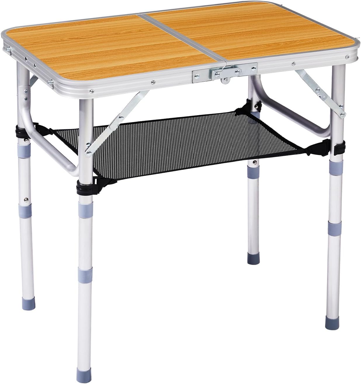 Lightweight Folding Camping Table with 3 Height Adjustments, Portable Aluminum Picnic Table for Outdoor Activities and Patio Use