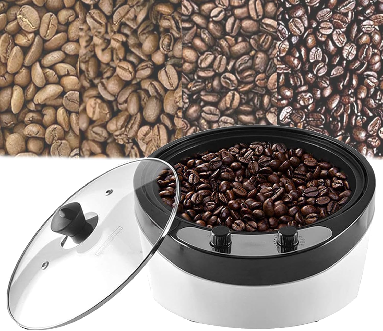 800g コーヒートースターマシン、調節可能な0〜240℃、S字型パドル攪拌ロッド+ 45度角度付きデザイン（均一に焼きます）、急速