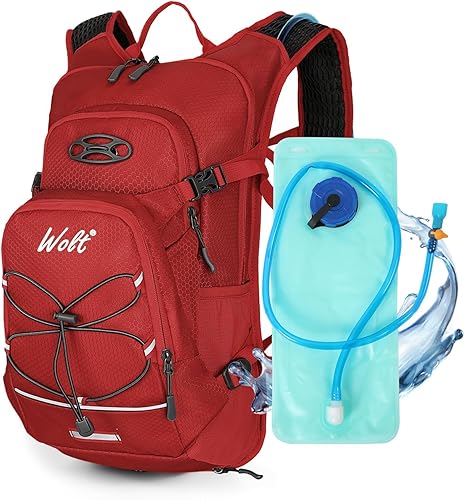Miniatura 9 de WOLT Mochila de hidratación 18L para senderismo, mochila de agua con bolsa de agua de 2L para hombres y mujeres, paquete de hidratación para correr,