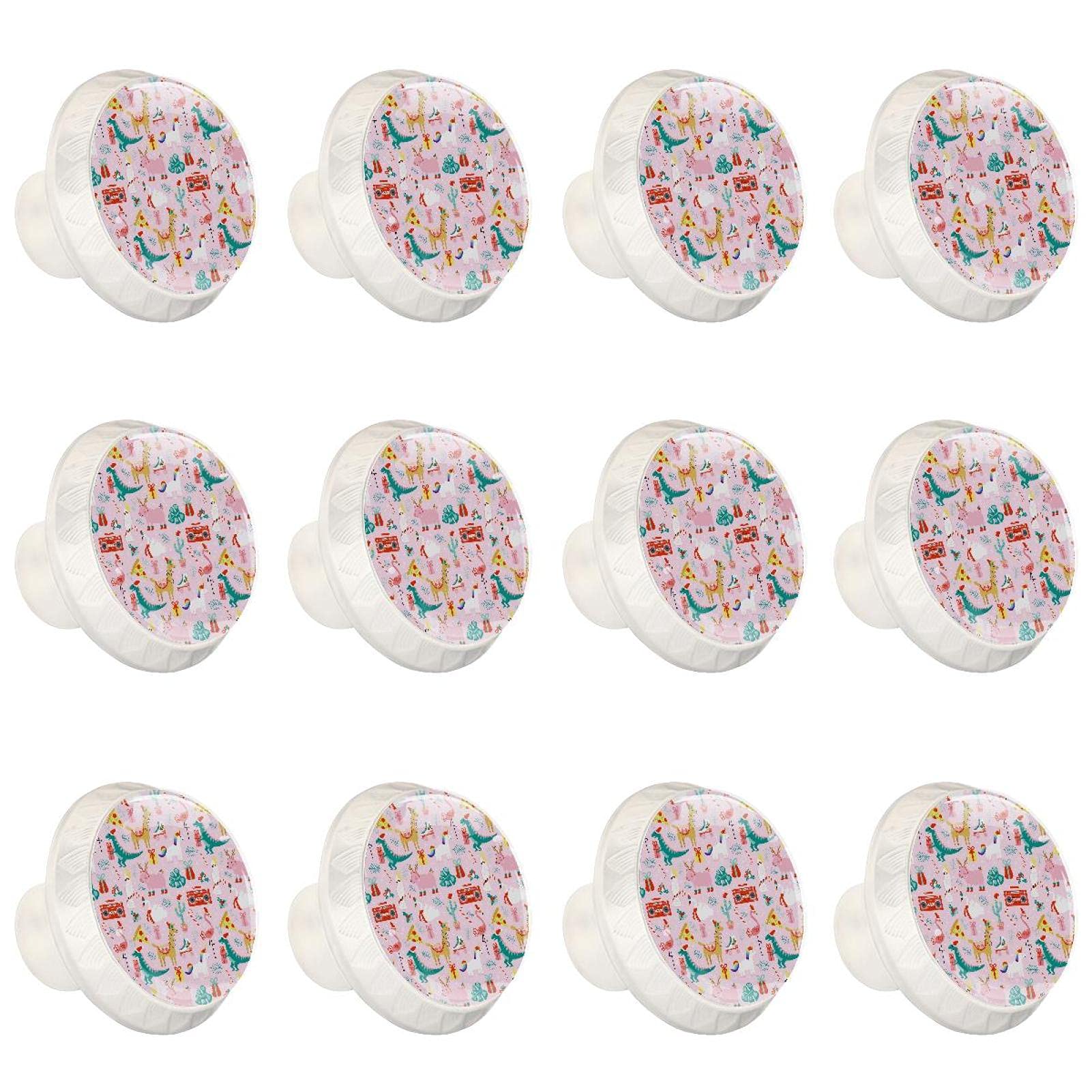 Boutons d'armoires de cuisine pour décorer la chambre enfant avec flamants et alpagas