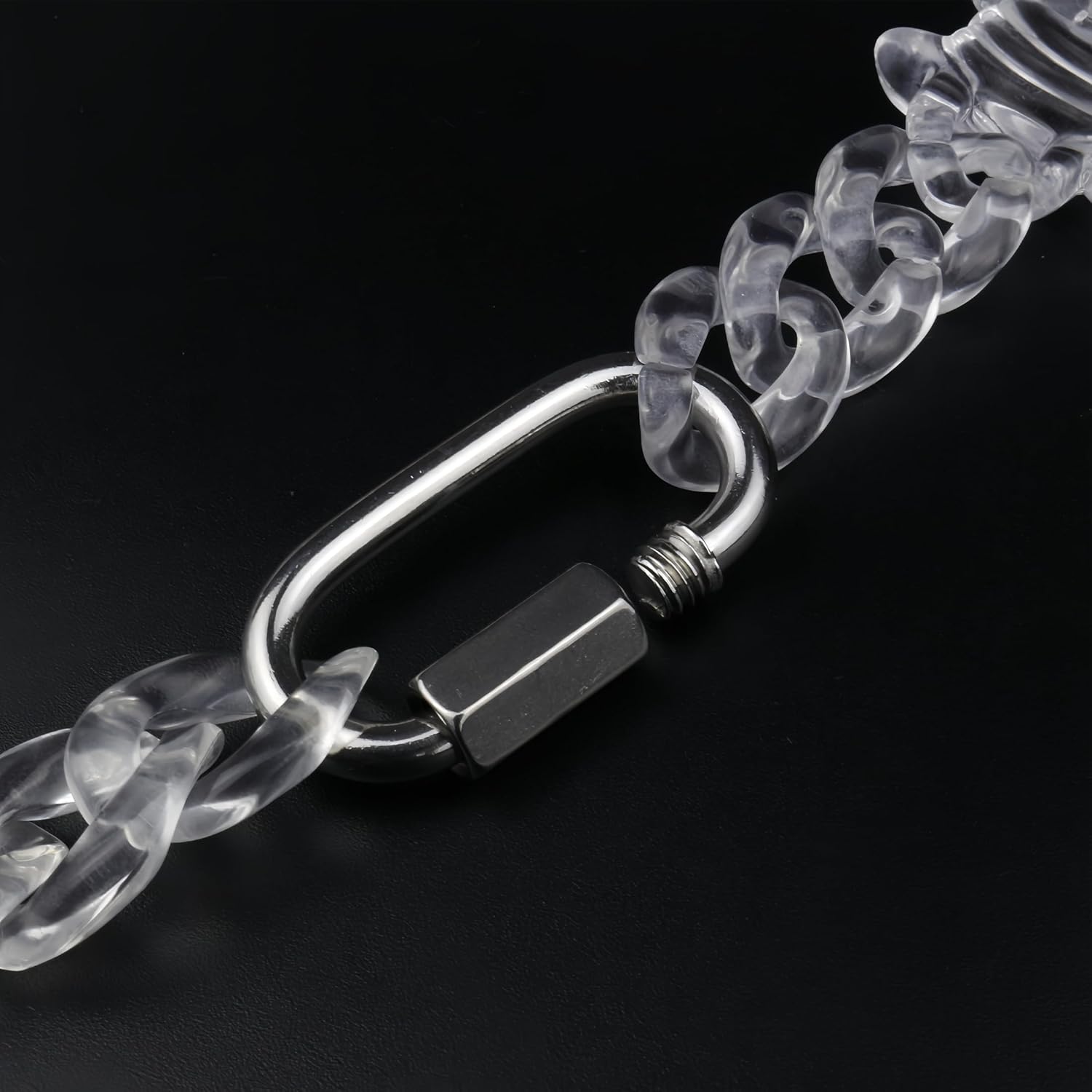 Transparent Acrylic Jesus Pendant Necklace Thorn clear Chain Men's Christian Jewelry 24 inches - Image 6