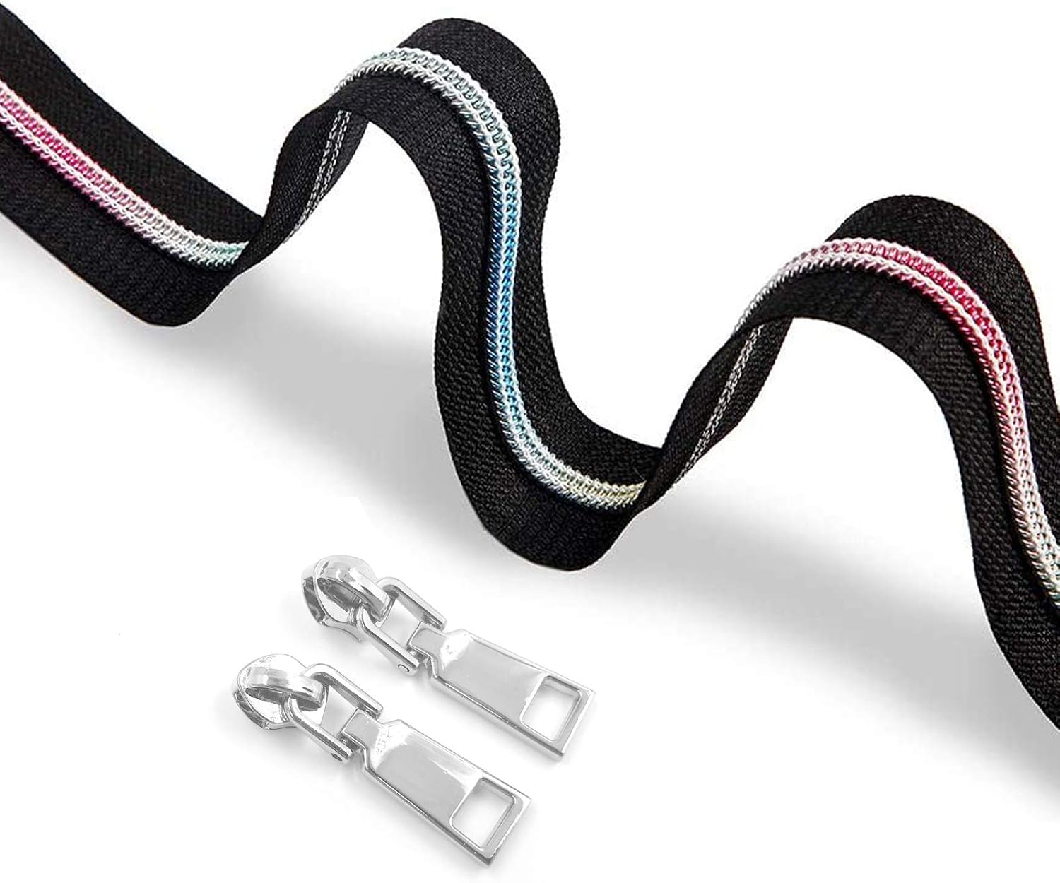 SBest Nylon Zippers #5 10 Yards Sewing Zippers Bulk DIY Zipper by The Yard Bulk with 20PCS Slider-Long Zippers for Tailor Sewing Crafts Bag (Black)