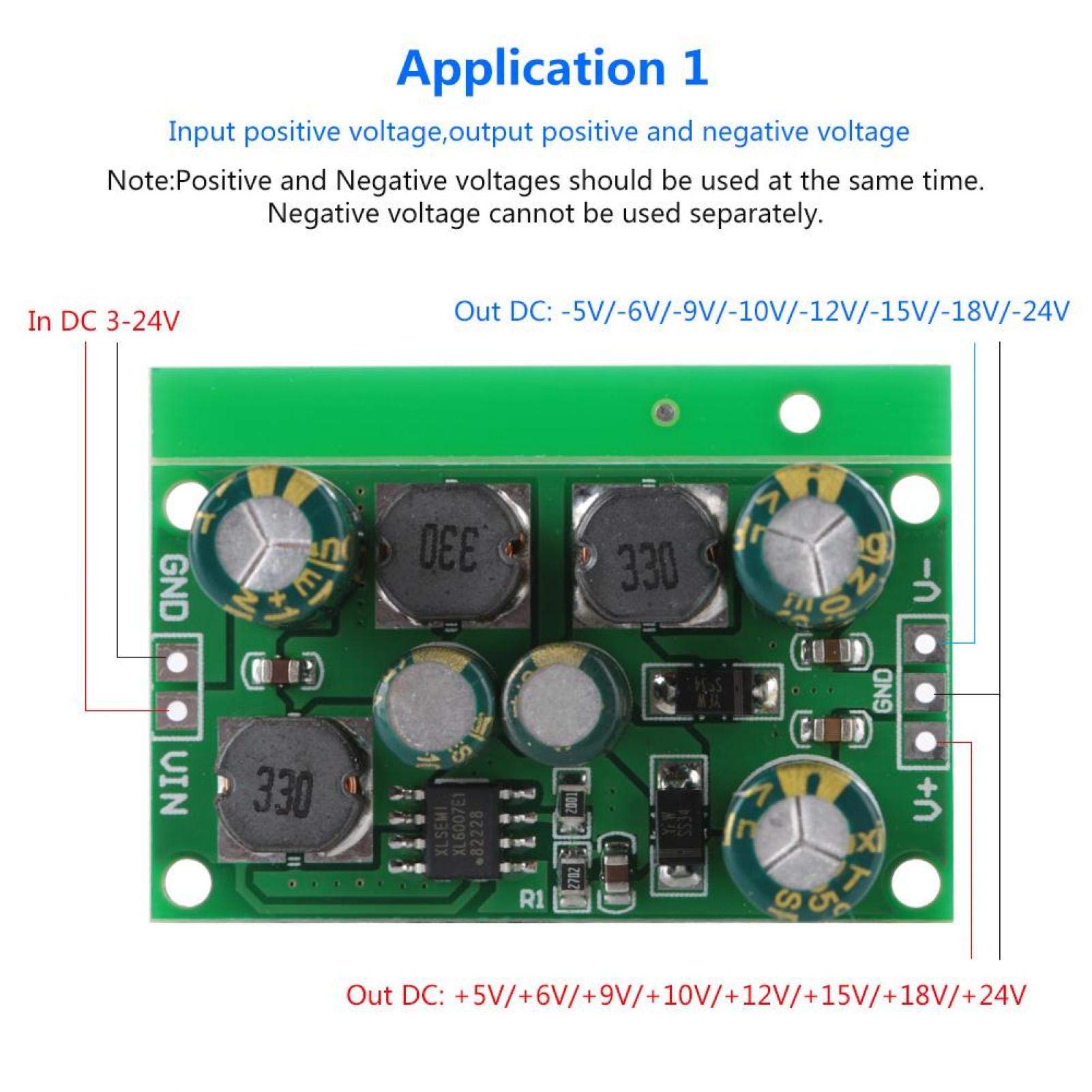 Convertitore di tensione DC-DC positivo e negativo Convertitore boost Boost Uscita di tensione ± 5 V 6 V 9 V 10 V 12 V 15 V 18 V 24 V(output±12VDC)