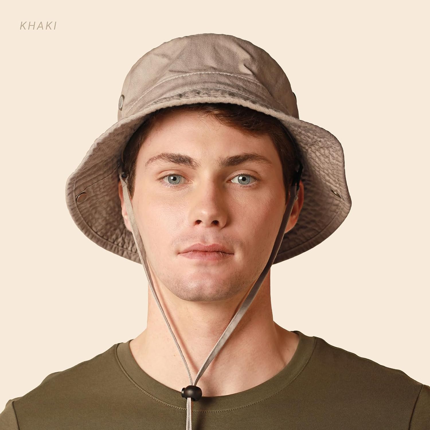 CHOK.LIDS Classic Cotton Wide Brim Bucket Hat with Adjustable String Trendy Unisex Sun Hat Lightweight Outdoor Travel Boonie