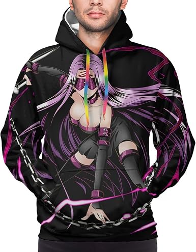 Felpa con cappuccio sottile da uomo Fate Zero Rider Medusa Pullover con  cappuccio : Amazon.it