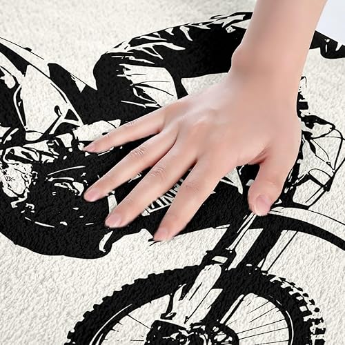 Vista 4 de Erosebridal Alfombra de baño para adolescentes, para motocross, para deportes extremos, para motocicleta, deportiva, antideslizante, absorbente