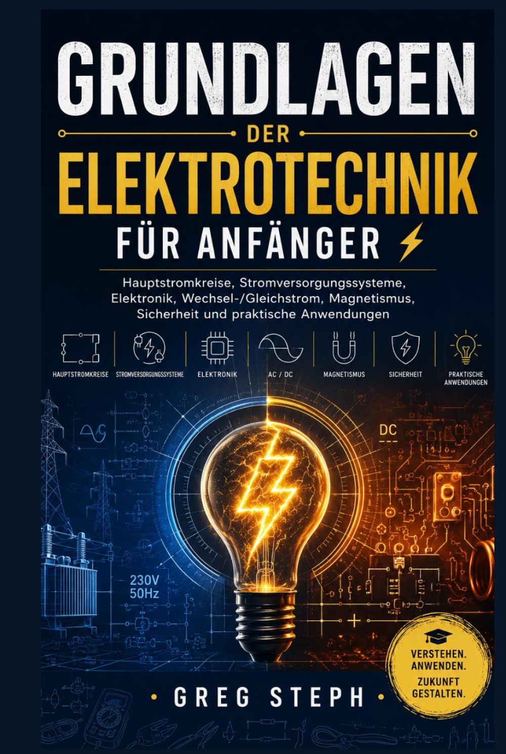 Grundlagen der Elektrotechnik für Anfänger: Hauptstromkreise, Stromversorgungssysteme, Elektronik, Wechsel-/Gleichstrom, Magnetismus, Sicherheit und praktische Anwendungen