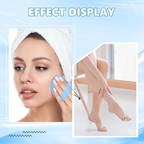 Miniatura 9 de Juego de 102 almohadillas de depilación, kit de depilación suave, 2 tamaños de almohadillas suaves para la piel y 100 piezas de papel de lija fino