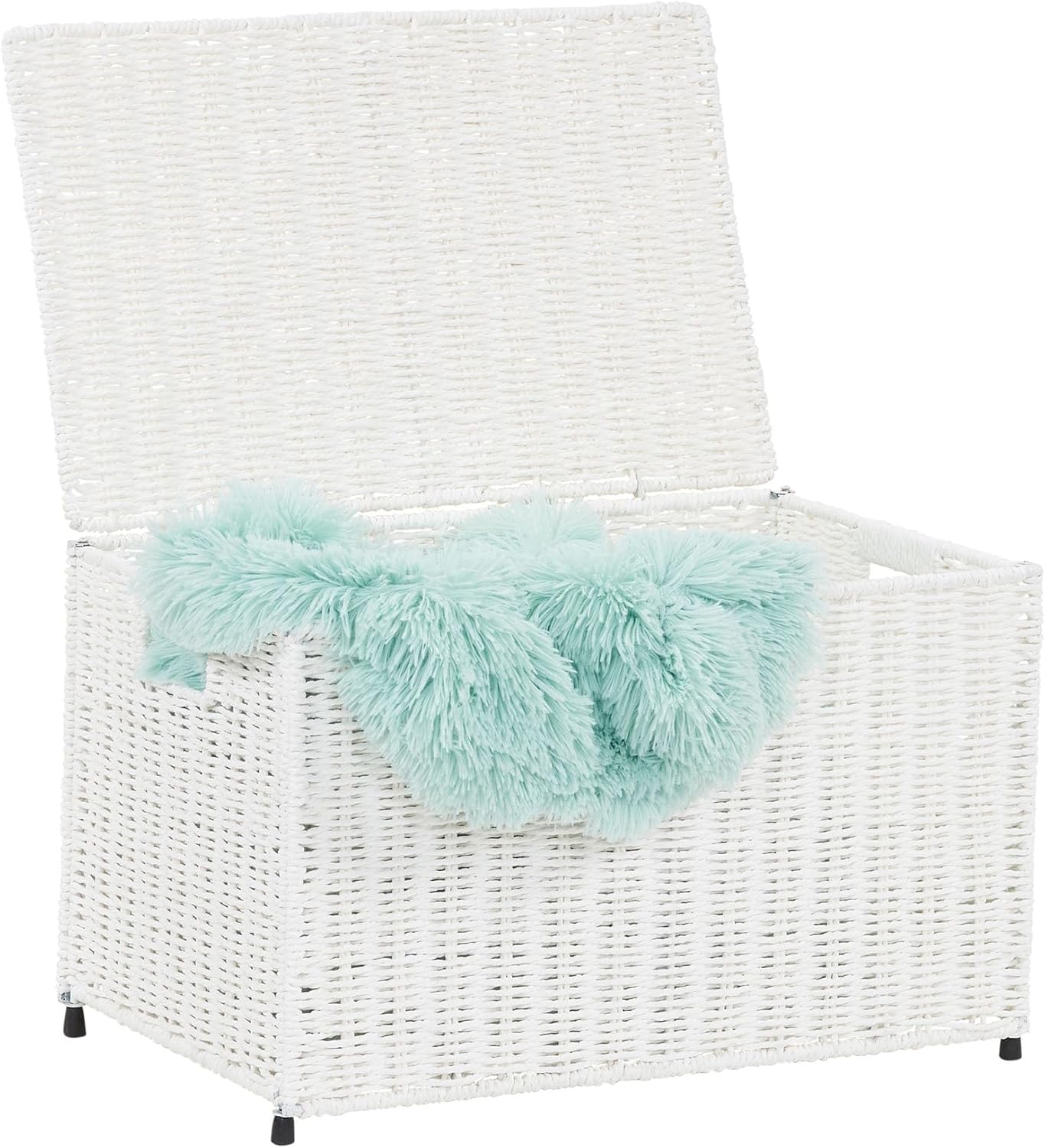 Household Essentials Paper Rope Woven Sturge Chest, Small, Arctic White