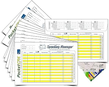 Credit Card Receipts Organizers Tracks Purchases, Holds Receipts & Matches Charges to Monthly Statements Simplifies Budgeting & Personal Finances 9.5"x6.5" Pack of 12 Made in USA.