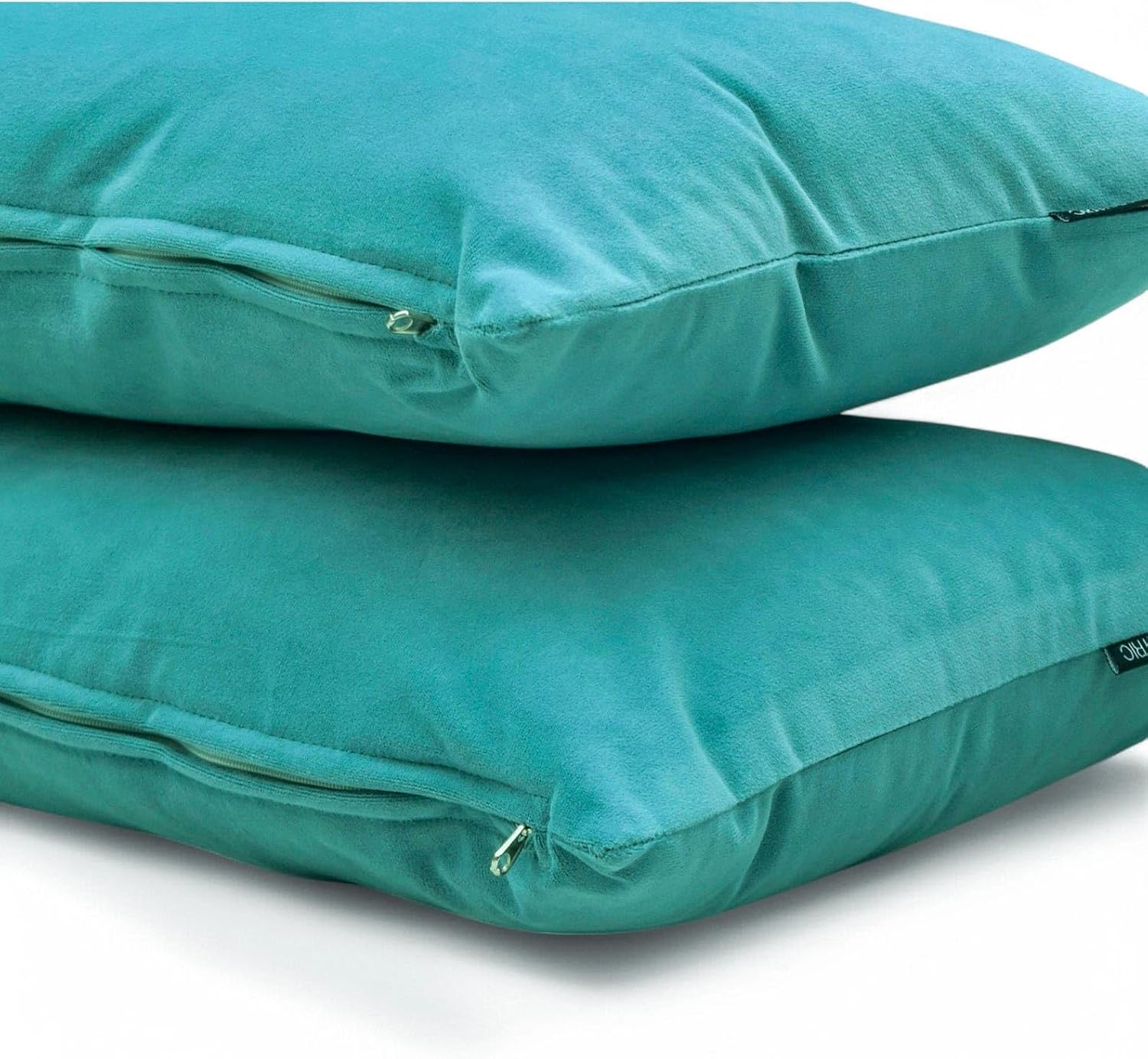 Aqua Blue Luxury Lumbar Pillow Cover 12"x14" | Pack of 2 Modern Velvet Oblong Pillow Cover | Plain & Solid Pillowcases for Couch, Sofa Bedroom & Living Room, Home Décor - Aqua Velvet Dream