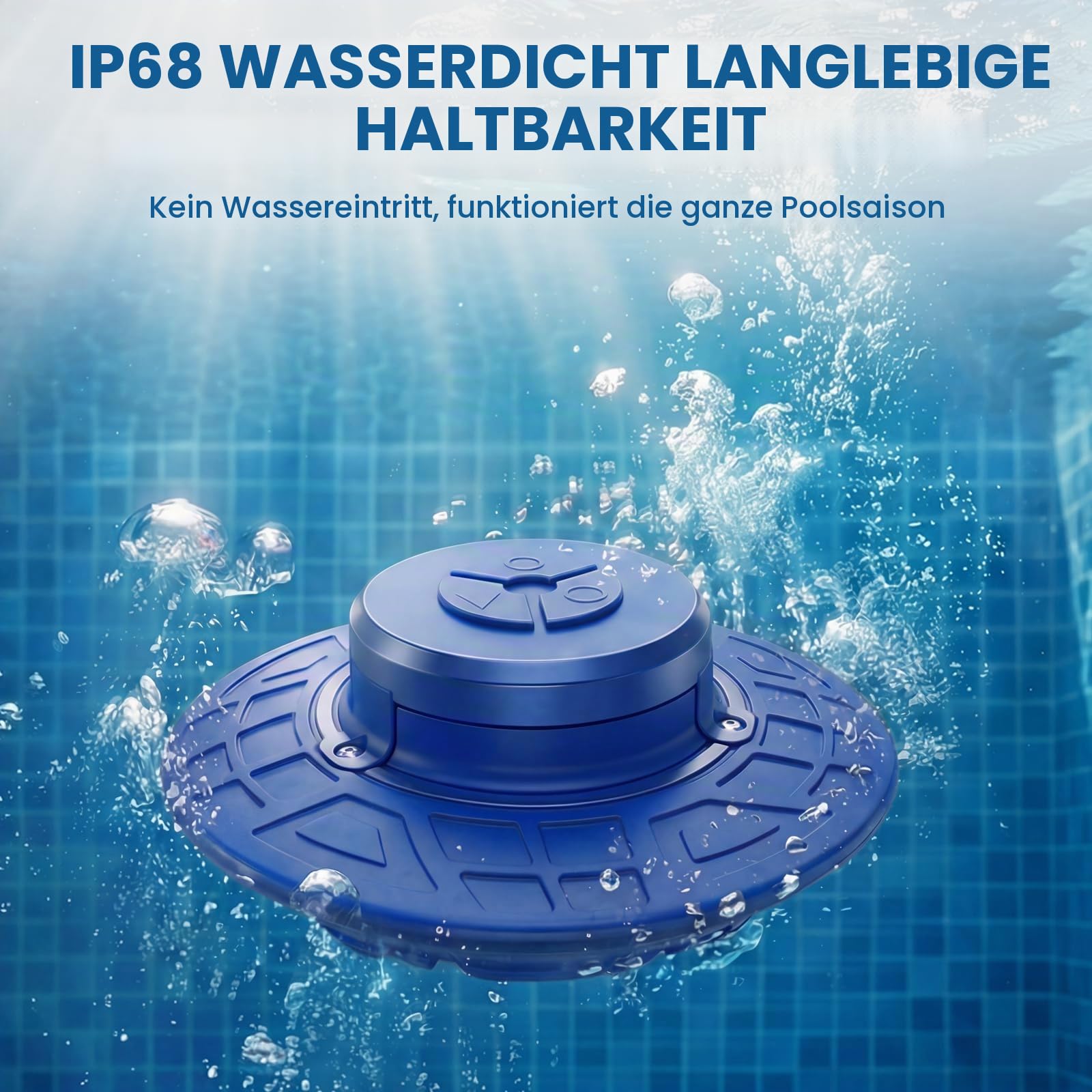 Pool-Alarm, schwimmender Sicherheitsalarm für Innen- und oberirdische Pools, 110 dB Sirene, IP68 wasserdicht, intelligente Wellenerkennung verhindert falsche Warnungen, 79,9 m kabellose Reichweite