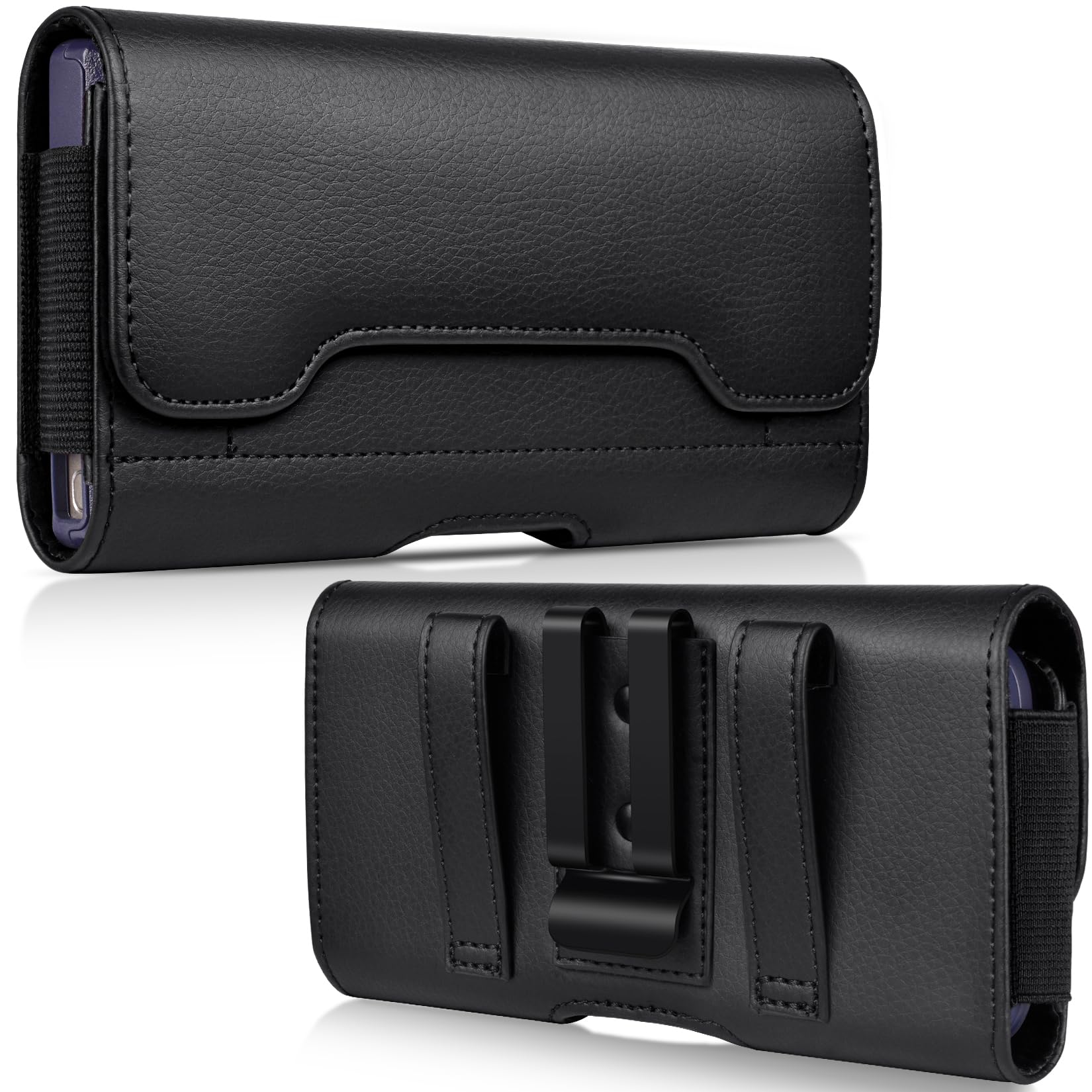 ACCKUO Leather Phone Holster with Strong Metal Belt Clip and Card Holder Compatible with iPhone 17 16 15 14 13 12 and Pro, Galaxy S26 S25 S24 S23 S22