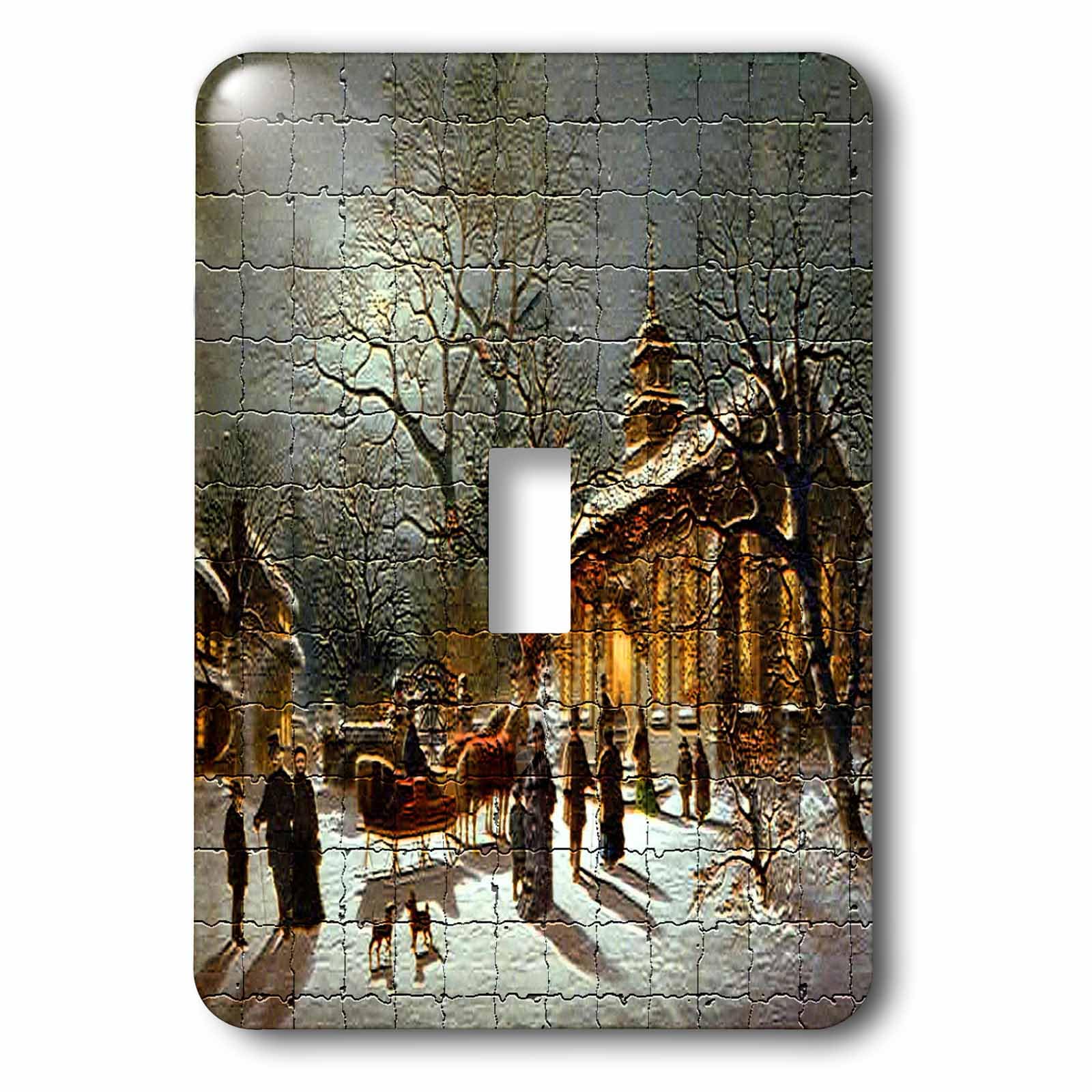 Interrupteur à bascule église et enneigement 3dRose LSP_60438_1