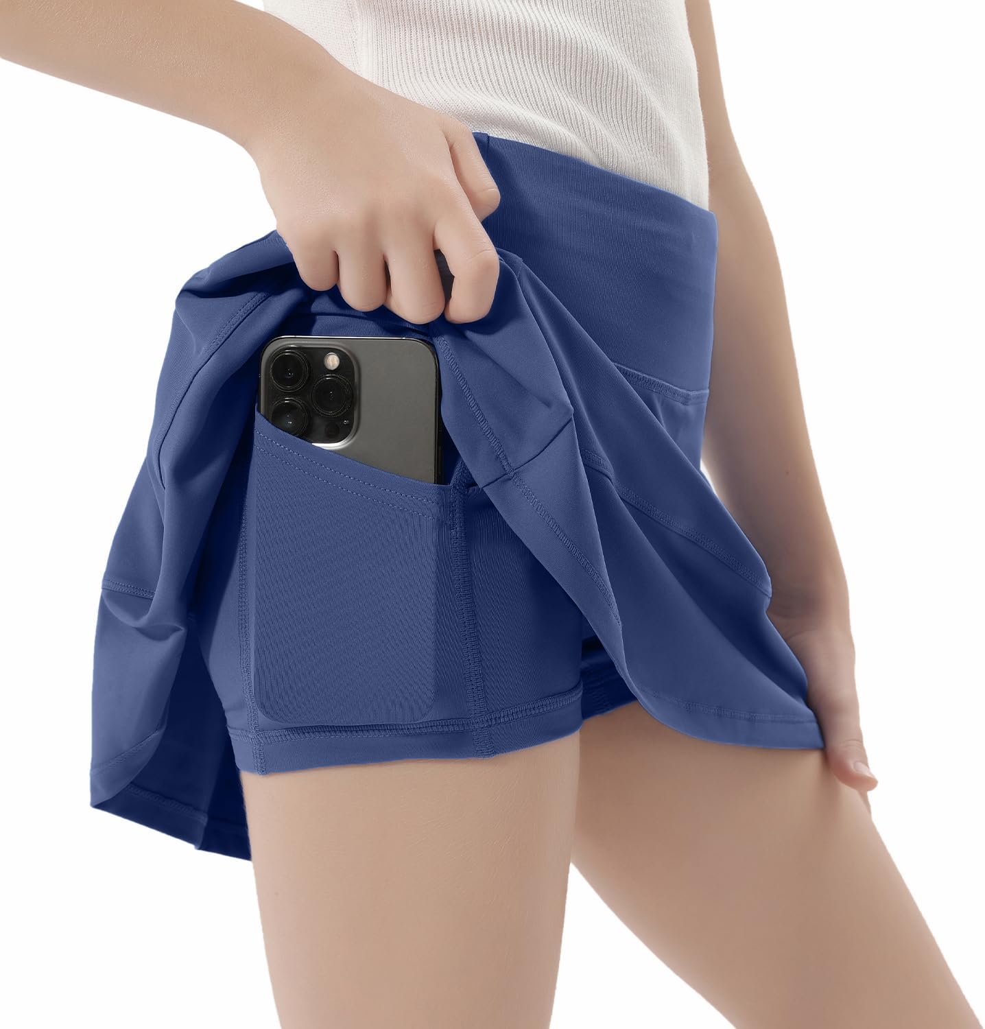 Husnainna Girls Tennis Skirt High Waisted Pleated Kids Skort Built-in Shorts School Athletic Golf with 3 Pockets - Image 3