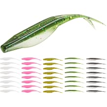 Forked Tail Soft Baits- Realistic Jerk Bait & Fluke Action Soft Lures for Bass, Trout & Crappie - Versatile Freshwater & Saltwater Fishing Bait 2.75"-5"
