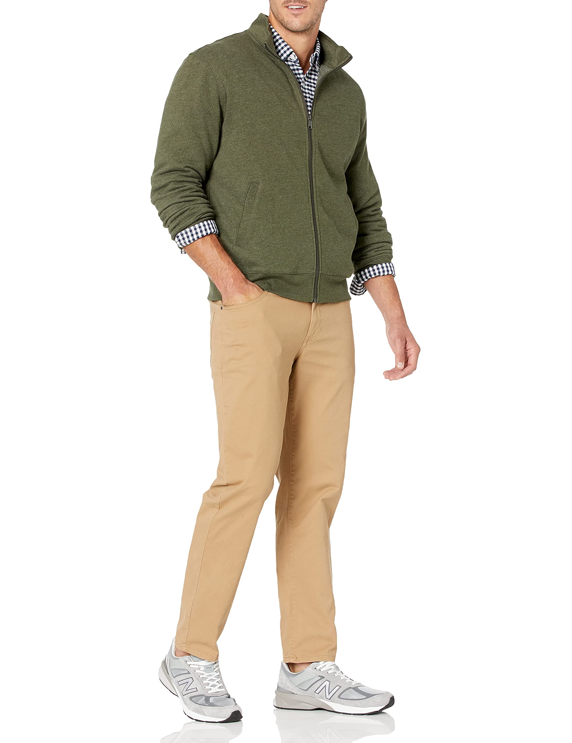 Amazon Essentials Felpa con Collo a Lupetto con Cerniera Integrale Uomo