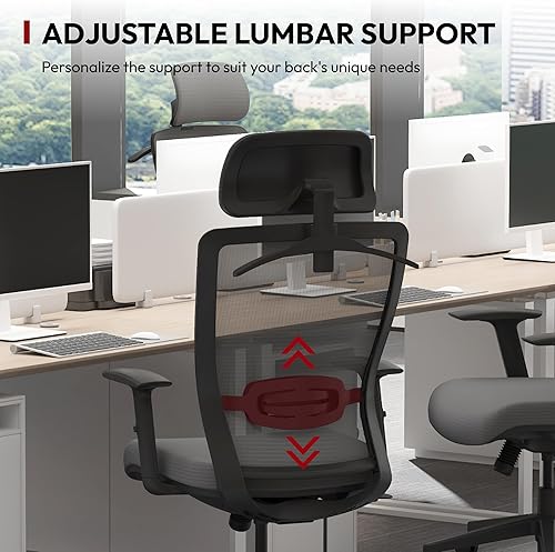 Miniatura 3 de SANODESK OS3 - Sillas de escritorio de oficina en casa, silla giratoria de respaldo alto para computadora, silla de oficina ergonómica de malla con