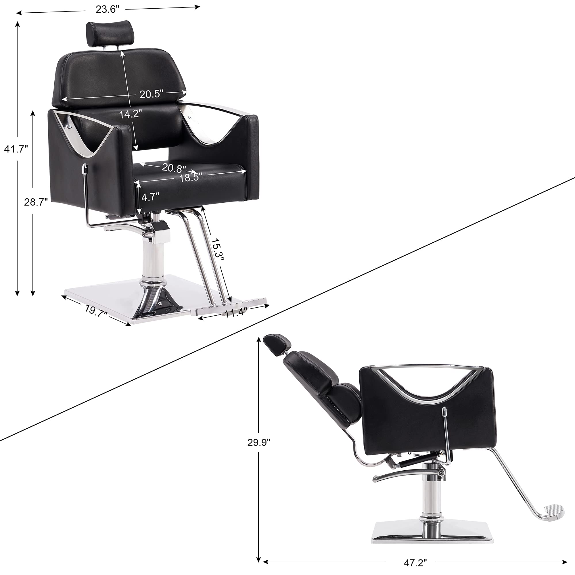 Amazon.co.jp: BarberPub クラシックリクライニングレザーン バーバー