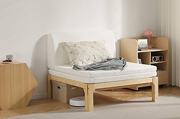 人気再入荷！伸長式ソファベッド 収納付き おしゃれ 天然木 WHITE Amazon｜STPZHXC ソファベッド ディベッド 伸長式ベッド 木製