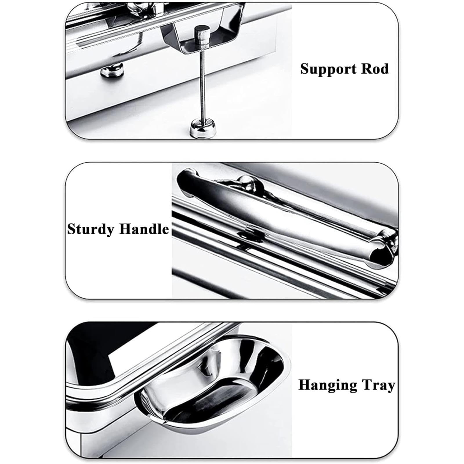 Scaldavivande Elettrico in Acciaio Inox per Buffet, Ideale per Feste, Catering, Hotel E Banchetti (Full Size B)