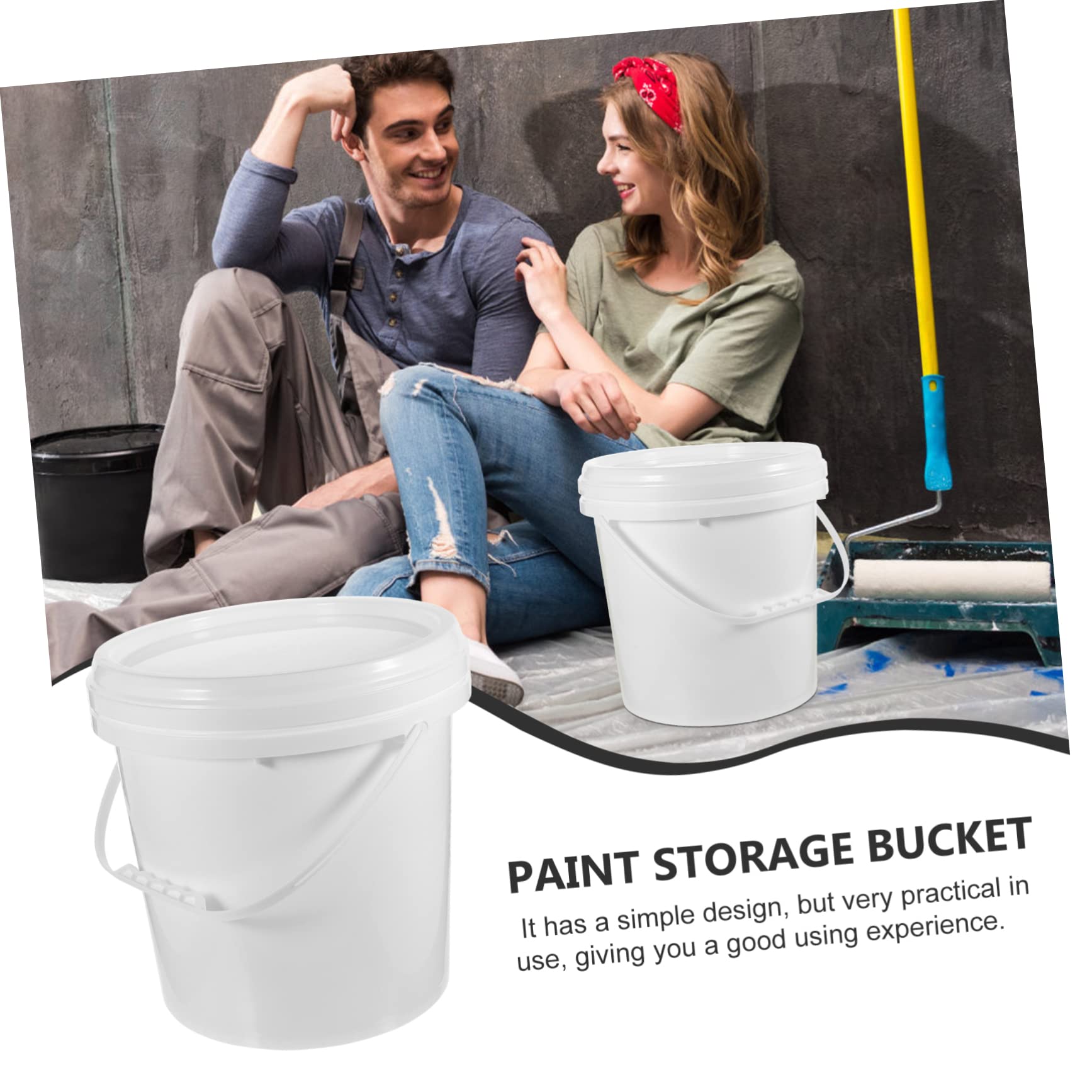 UKCOCO Cubos De Pintura Multiusos Tapa Contenedor Resistente para Almacenamiento De Pinturas Aceites y Químicos para Uso Diario y Jardinería