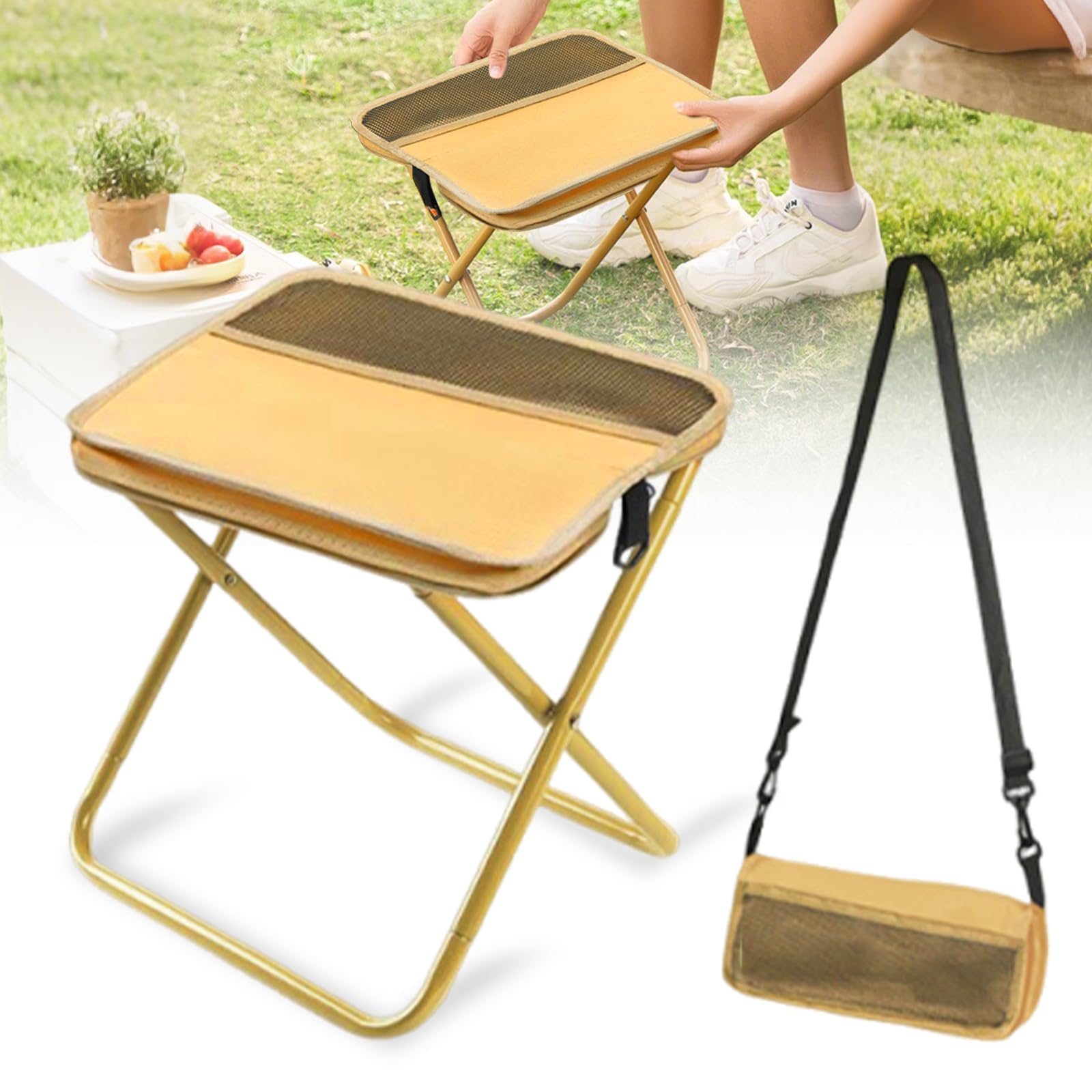 Tabouret de camping pliable idéal pour pique-nique et grand air