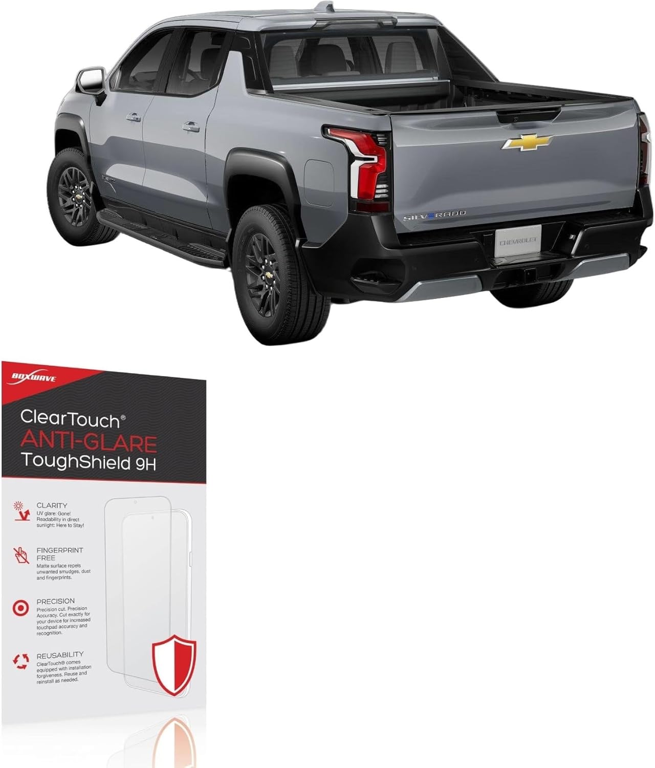 BoxWave Screen Protector Compatible with Chevrolet 2026 Silverado EV Display (17.7 in) - ClearTouch Anti-Glare ToughShield 9H (2-Pack), Anti-Glare 9H Tough Flexible Film Screen Protector