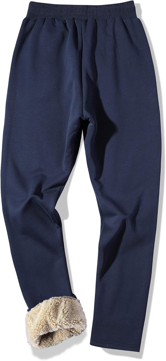 MACHLAB Men's Thermal Fleece Jogger Pants Sherpa Lined Sweatpants Winter Warm Thick Track Pants - Image 2