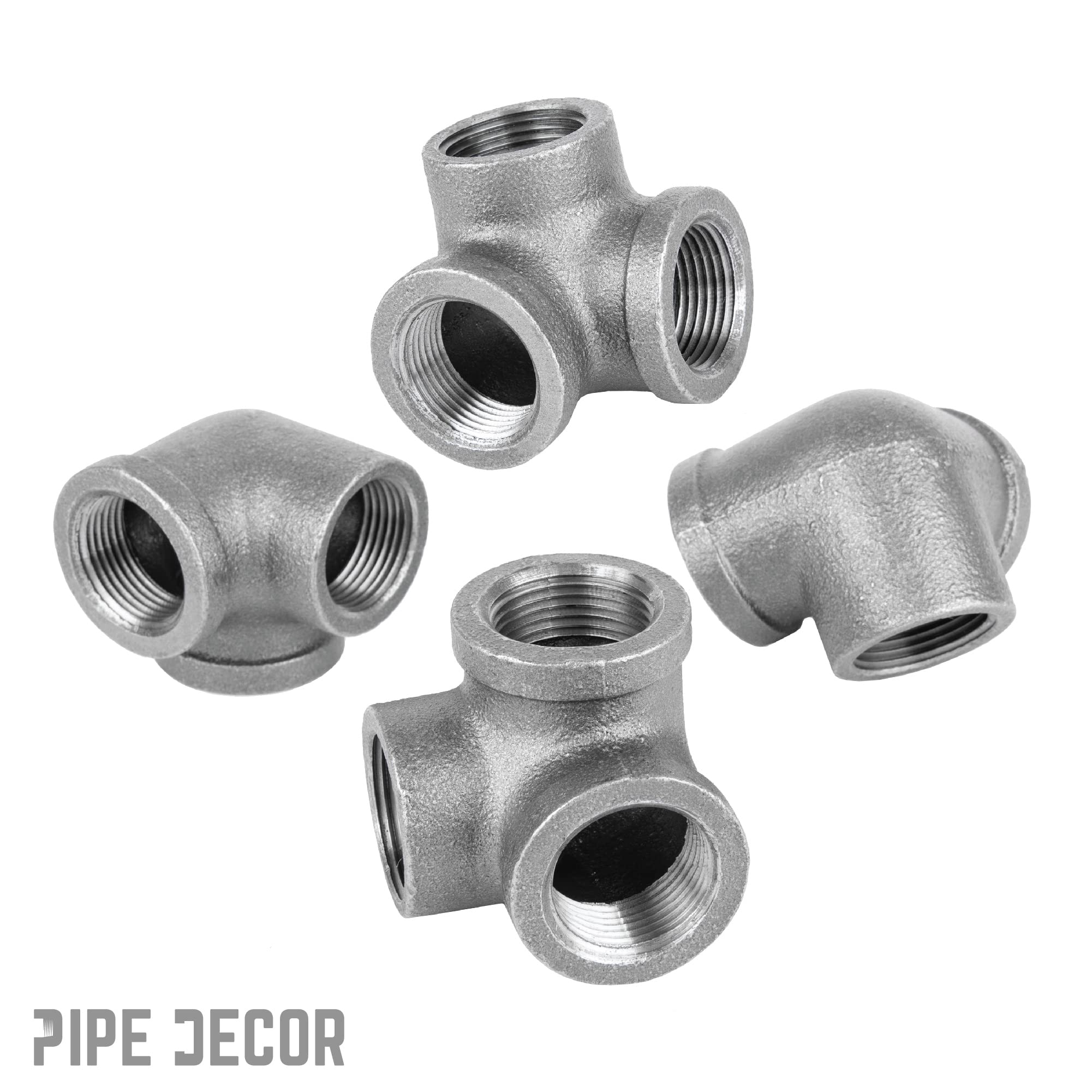 Buy 1/2 Inch Side Outlet Elbow Industrial Cast Iron Pipe Fitting 8 Pack by Pipe Decor, Pipe