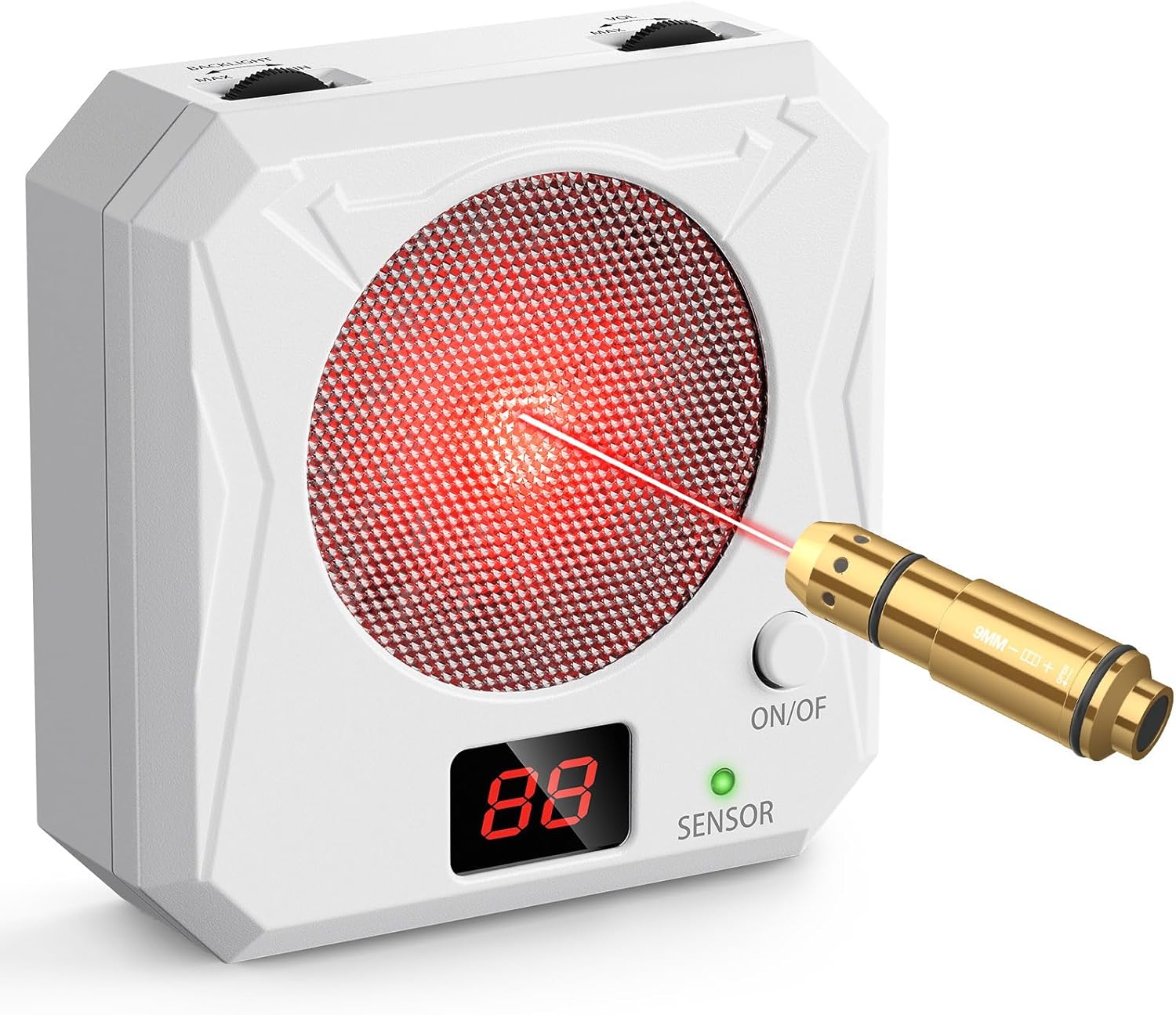 9mm Laser Training Cartridge and Target Kit with Mute Mode Dry Fire Training System with 5 Difficulty Grade Portable Rechargeable Electronic Target for Shooting Training and Practice