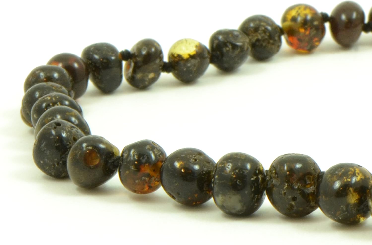 TheNaturalAmber Green Amber Necklace – Polished Baroque Baltic Amber Beads Necklace for Adults 50cm – Handmade Natural Healing Jewelry - Image 6