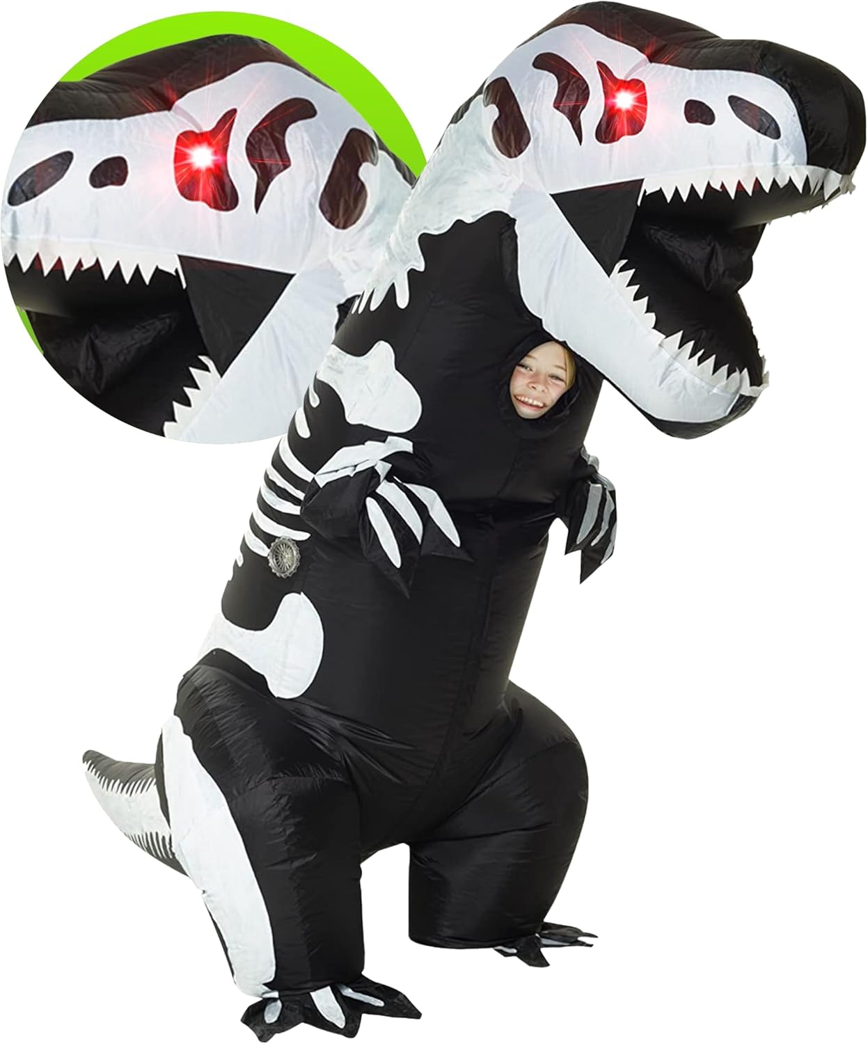 Morph Inflatable LED Trex Costume Kids, Inflatable Dinosaur Costume Kids, Blow Up Dinosaur Costume Kid