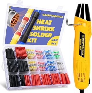 haisstronica 340PCS Wire Repair Kit, Solder Seals, 3:1 Tubing, Heat Gun